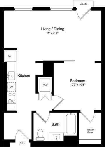 1 Bed • 1 Bath 204 floor plan